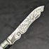 1910 British Antique White Pearl Shell Handle Pure Silver Engraving Blade Folding Pen Knife